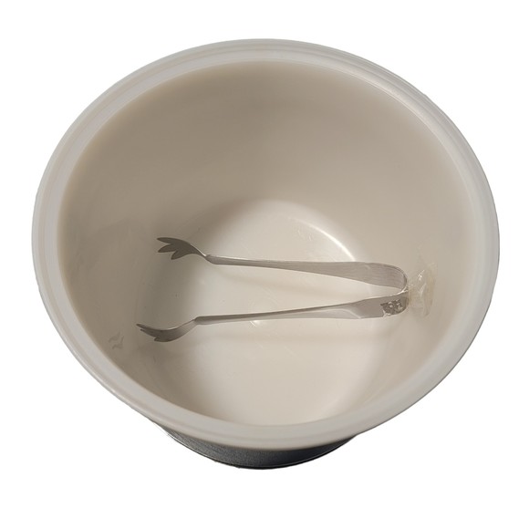 Vintage Atapco Silver MCM Chrome Barware Ice Bucket With Tongs - Picture 7 of 9